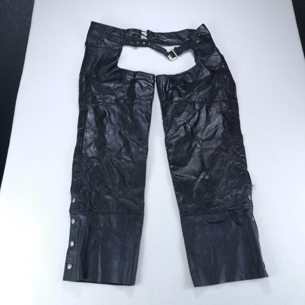 Diamond Plate Buffalo Leather Chaps Men's Medium‎ Motorcycle BikerCore Edgy Punk